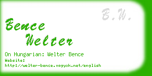 bence welter business card